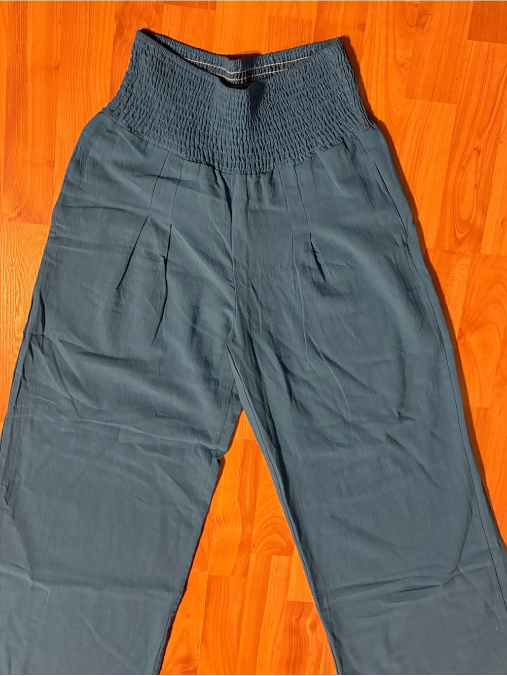 🔥Women’s Blue Linen & Cotton Palazzo Pants, Sz. M, VGUC-EUC. - Picture 4 of 7